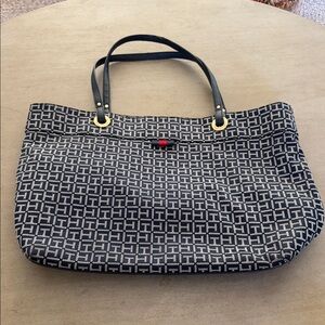 Tommy Hilfiger Navy and White Logo Tote